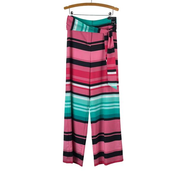 NY&C 7th Avenue Women's Pink Blue Black Palazzo Pants Size 6 NEW w Tag Wide Leg - Picture 1 of 7